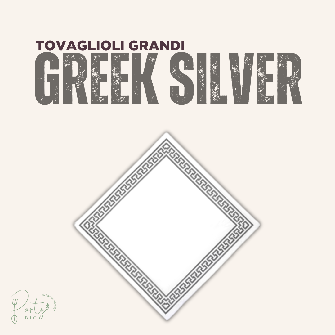 Tovaglioli Grandi Greek Silver • 20pz