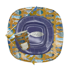 PartyBIO Oceano, Set di Stoviglie Monouso biodegradabili per Feste con Piatti Carta, Bicchieri Carta, Tovaglioli.