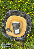 PartyBIO Ginko, Set di Stoviglie Monouso biodegradabili per Feste con Piatti Carta, Bicchieri Carta, Tovaglioli.