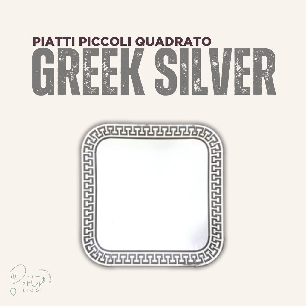 Piatti Piccoli Greek Silver Quadrato • 8pz