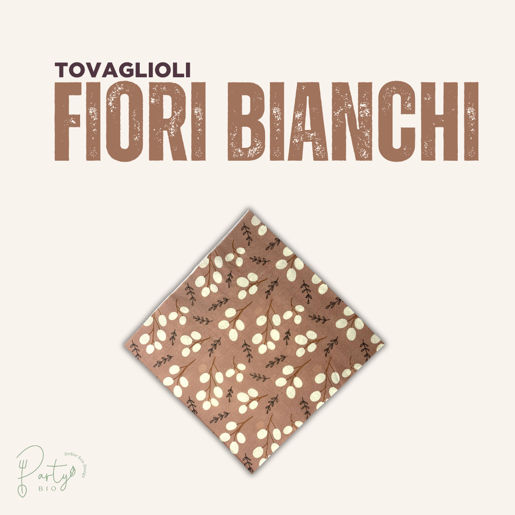 Tovaglioli Fiori Bianchi • Grandi • 50pz