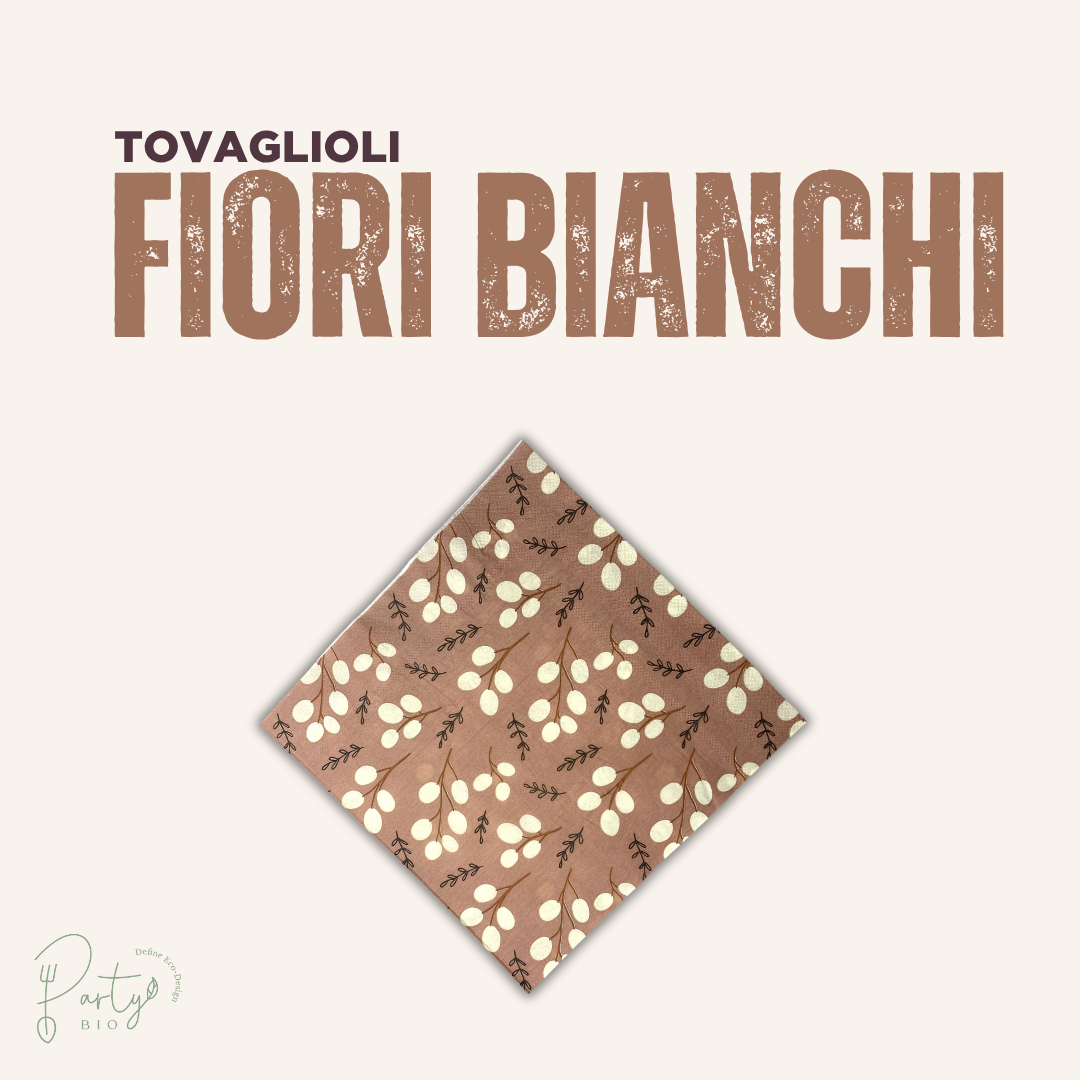 Tovaglioli Fiori Bianchi • Grandi • 50pz