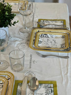 PartyBIO Merry & Bright , Set di Stoviglie Monouso biodegradabili per Feste con Piatti Carta, Bicchieri Carta, Tovaglioli.