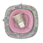 PartyBIO Pop, Set di Stoviglie Monouso biodegradabili per Feste con Piatti Carta, Bicchieri Carta, Tovaglioli.