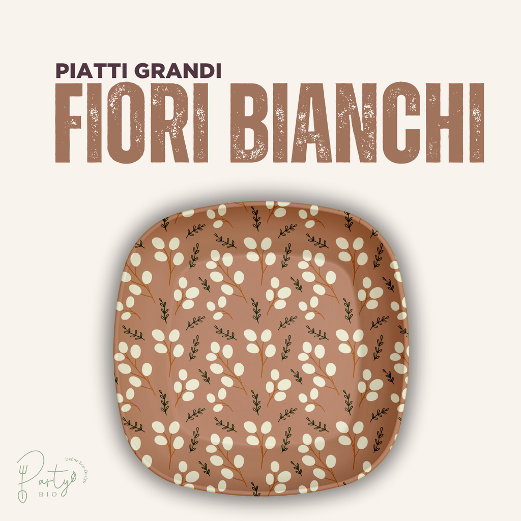 Piatti Fiori Bianchi • Piatti Grandi • 20pz