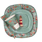 PartyBIO Faro, Set di Stoviglie Monouso biodegradabili per Feste con Piatti Carta, Bicchieri Carta, Tovaglioli.