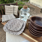 PartyBIO Tribal Chic, Set di Stoviglie Monouso biodegradabili per Feste con Piatti Carta, Bicchieri Carta, Tovaglioli.