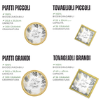 PartyBIO Merry & Bright , Set di Stoviglie Monouso biodegradabili per Feste con Piatti Carta, Bicchieri Carta, Tovaglioli.