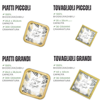PartyBIO Merry & Bright , Set di Stoviglie Monouso biodegradabili per Feste con Piatti Carta, Bicchieri Carta, Tovaglioli.