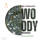 PartyBIO Woody , Set di Stoviglie Monouso biodegradabili per Feste con Piatti Carta, Bicchieri Carta, Tovaglioli.