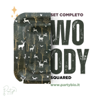 PartyBIO Woody , Set di Stoviglie Monouso biodegradabili per Feste con Piatti Carta, Bicchieri Carta, Tovaglioli.