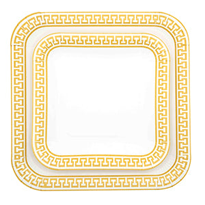 Piatti Grandi Greek Gold Quadrato • 8pz